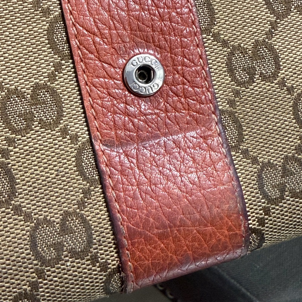 Gucci Beige Monogram Canvas Wallet with Orange Leather Trim - Picture 10 of 14